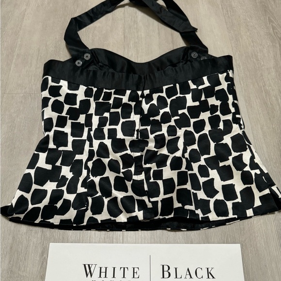 White House Black Market Bustier Strapless Top Black White Abstract Print - 4 - Picture 2 of 11